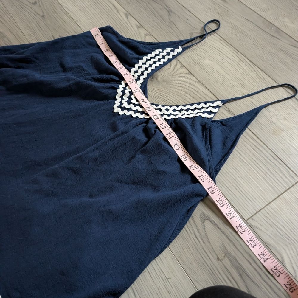 9 Seed St. Tropez Navy‎ White Ric Rac Mini Dress One Size - Picture 4 of 10